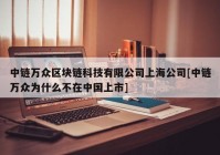 中链万众区块链科技有限公司上海公司[中链万众为什么不在中国上市]