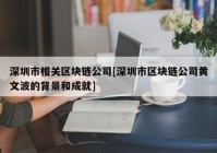 深圳市相关区块链公司[深圳市区块链公司黄文波的背景和成就]